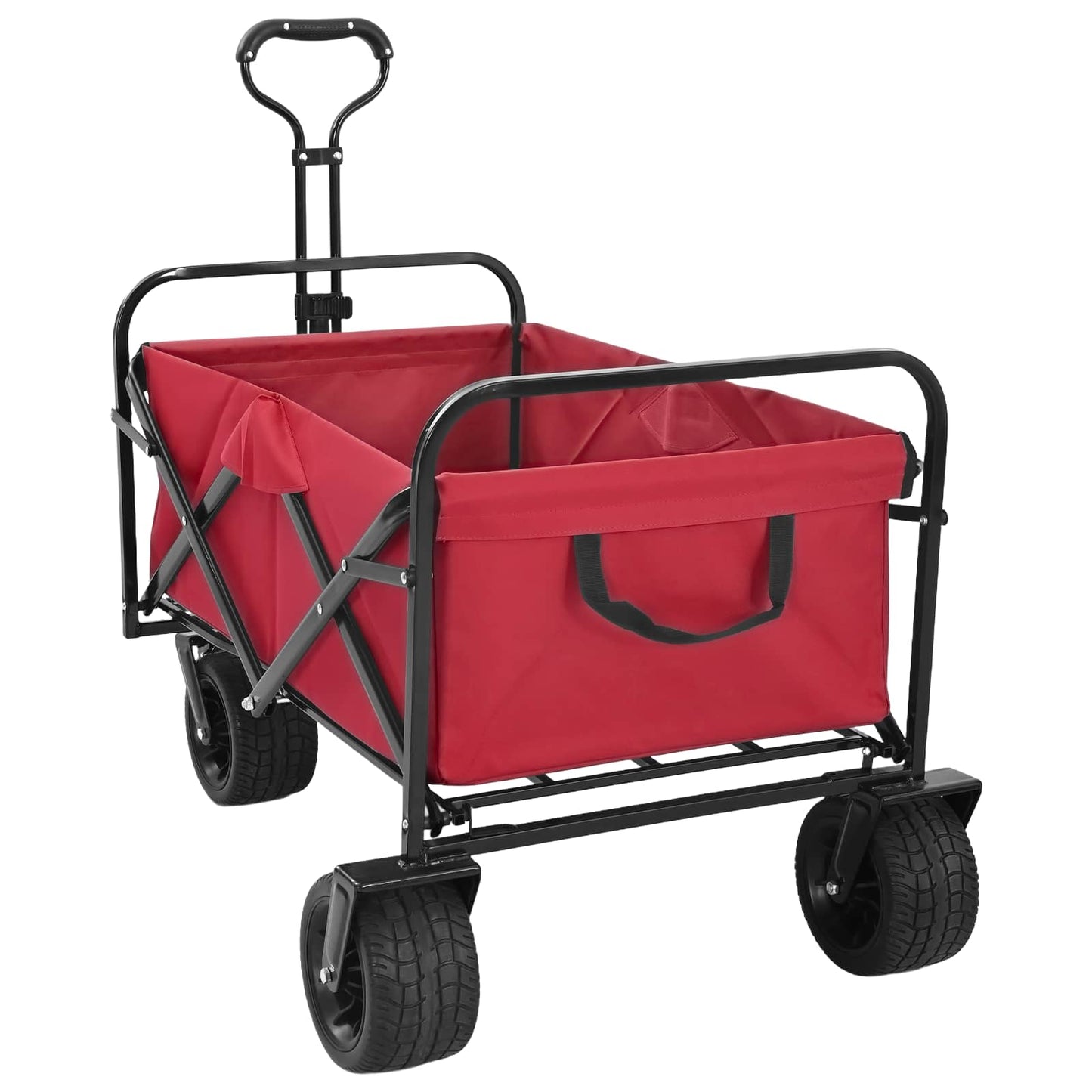 Folding Wagon Red 89 x 63 x 96 cm Steel and Polyester Oxford