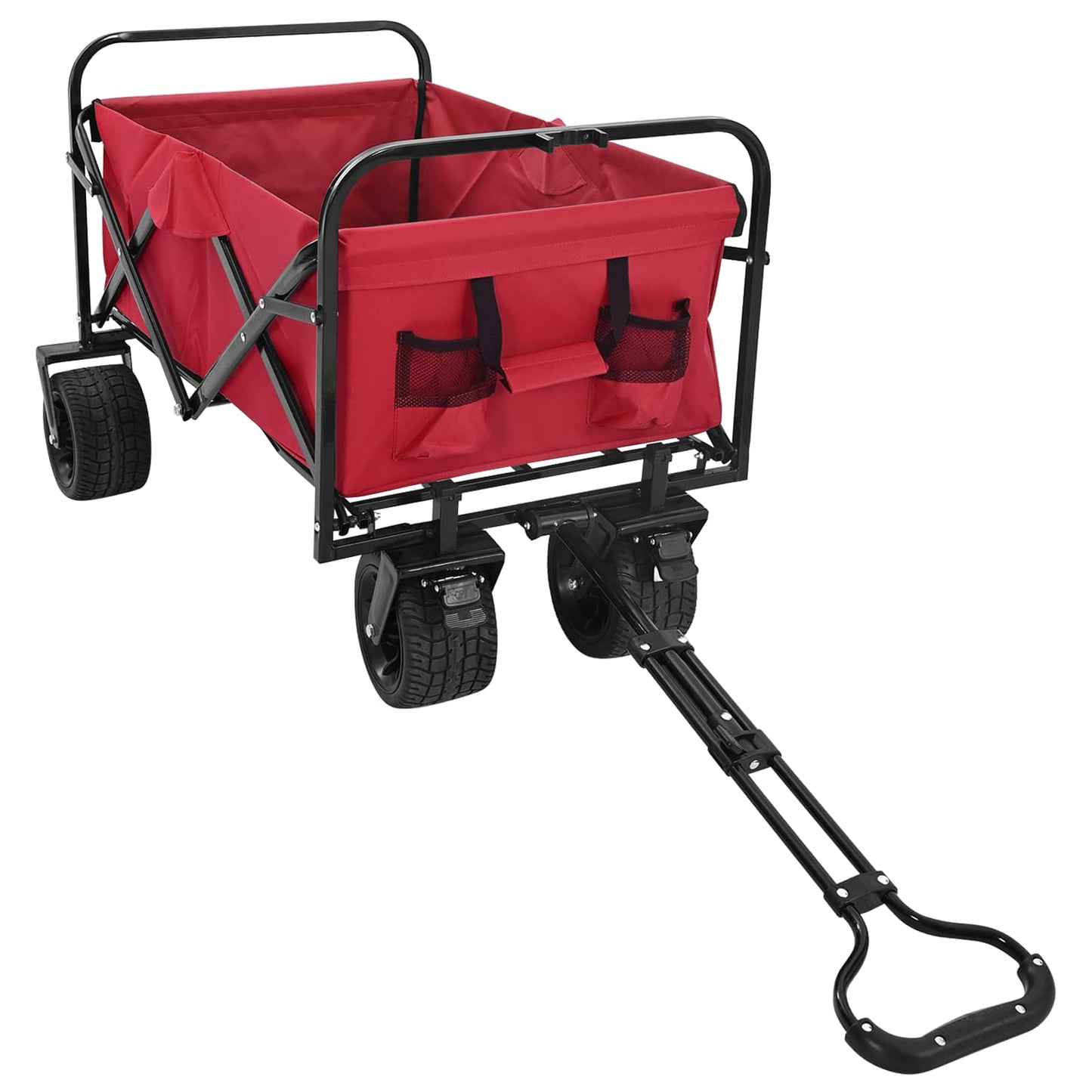 Folding Wagon Red 89 x 63 x 96 cm Steel and Polyester Oxford