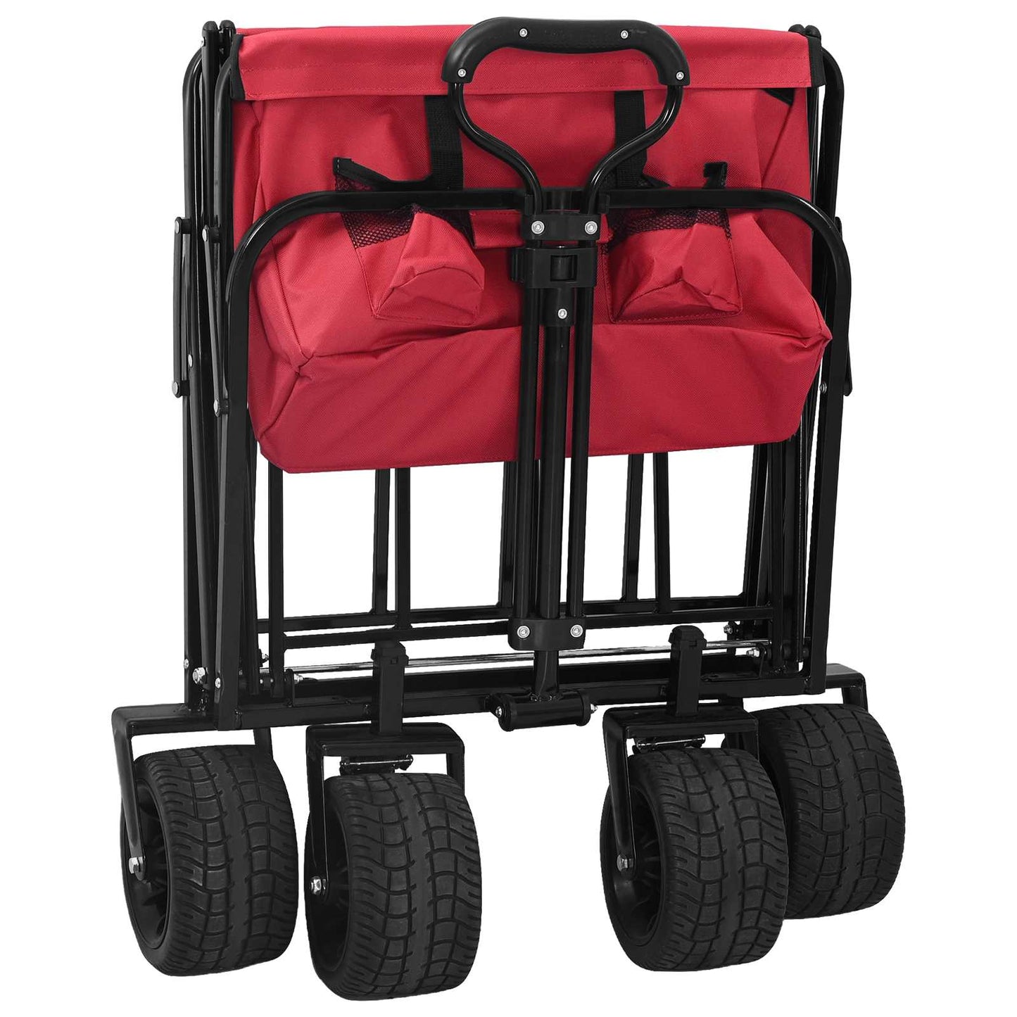 Folding Wagon Red 89 x 63 x 96 cm Steel and Polyester Oxford