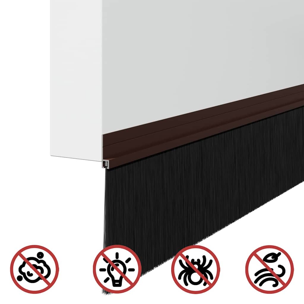 Self-adhesive Door Brush Seals 2 pcs Brown 100 cm