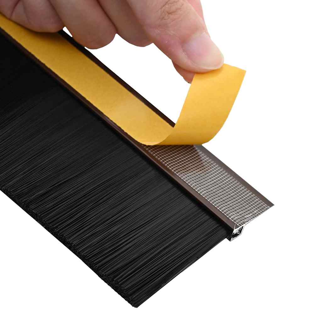 Self-adhesive Door Brush Seals 6 pcs Brown 100 cm