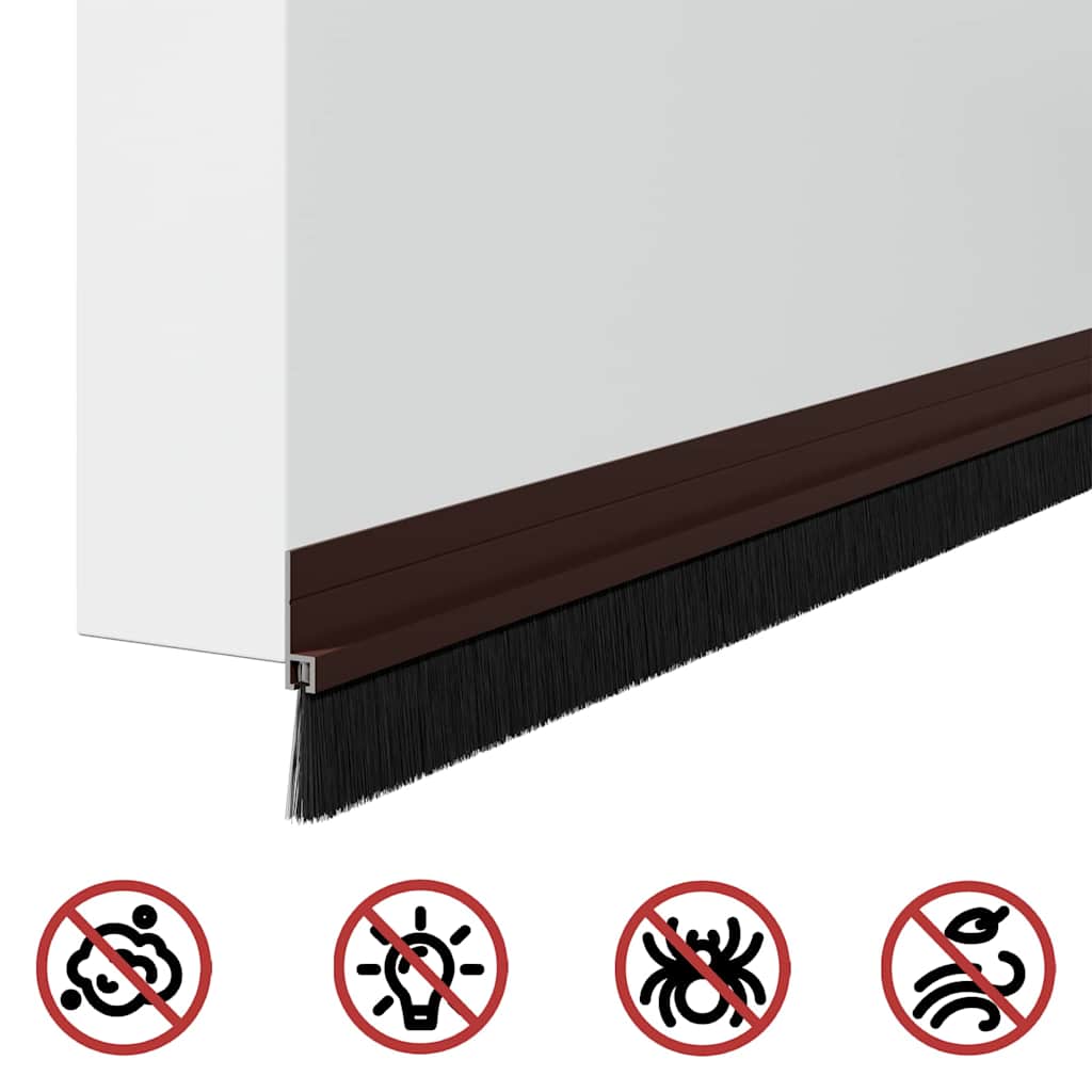 Self-adhesive Door Brush Seals 6 pcs Brown 100 cm