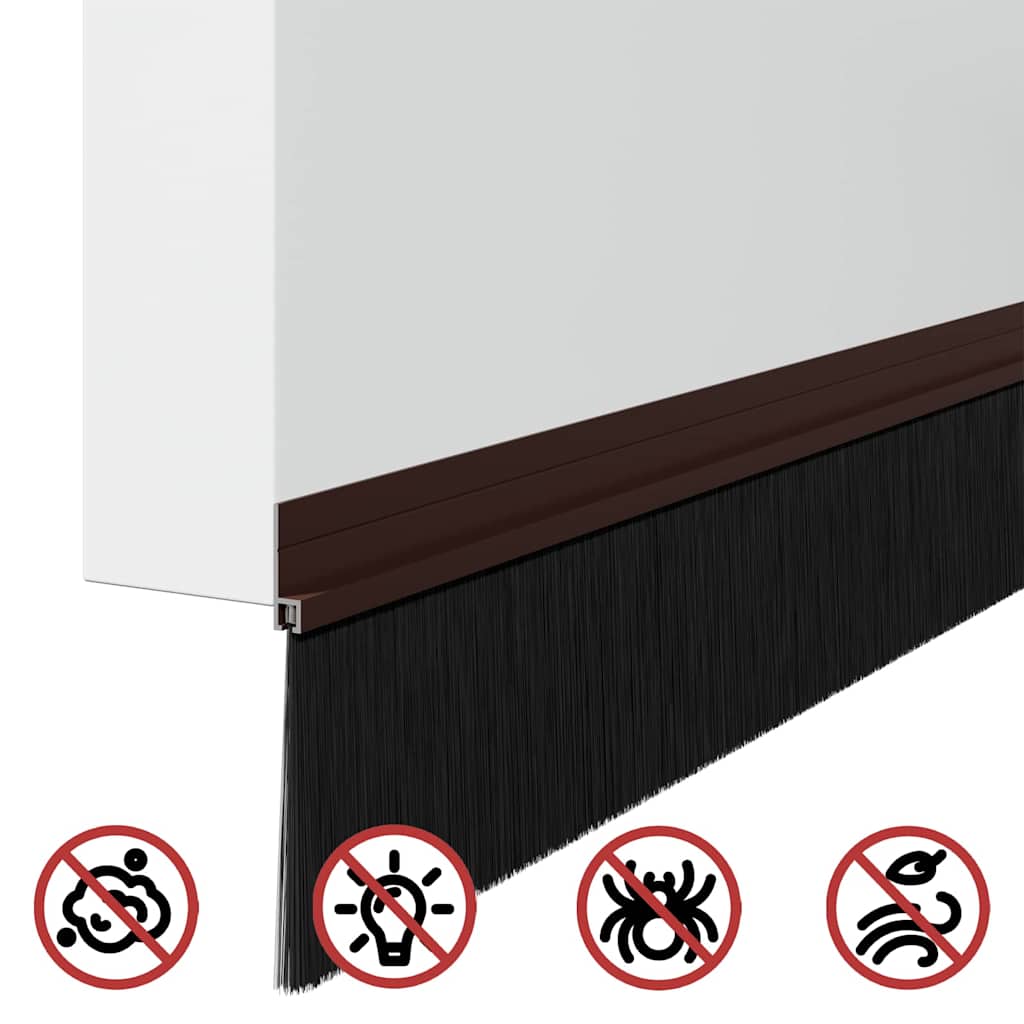 Self-adhesive Door Brush Seals 6 pcs Brown 100 cm