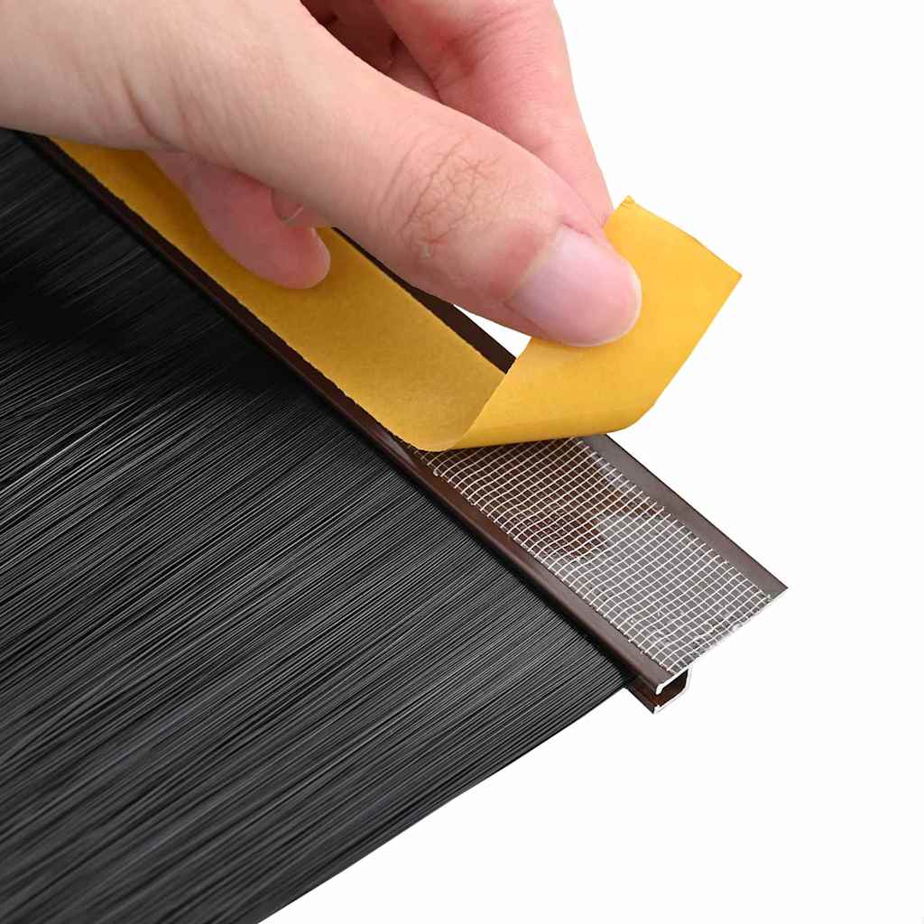 Self-adhesive Door Brush Seals 12 pcs Brown 100 cm