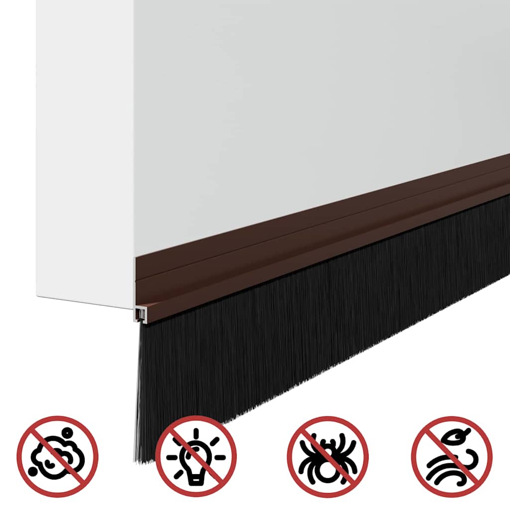 Self-adhesive Door Brush Seals 12 pcs Brown 100 cm