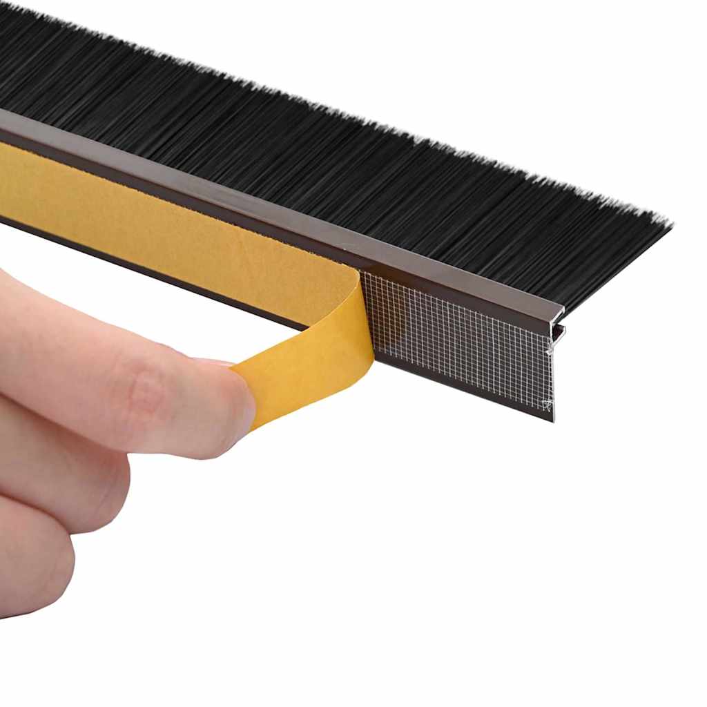 Self-adhesive Door Brush Seals 2 pcs Brown 100 cm