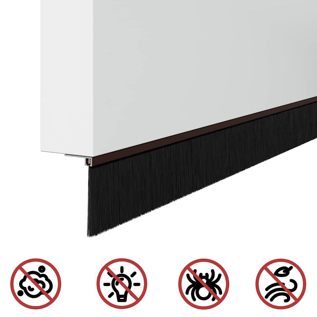 Self-adhesive Door Brush Seals 2 pcs Brown 100 cm