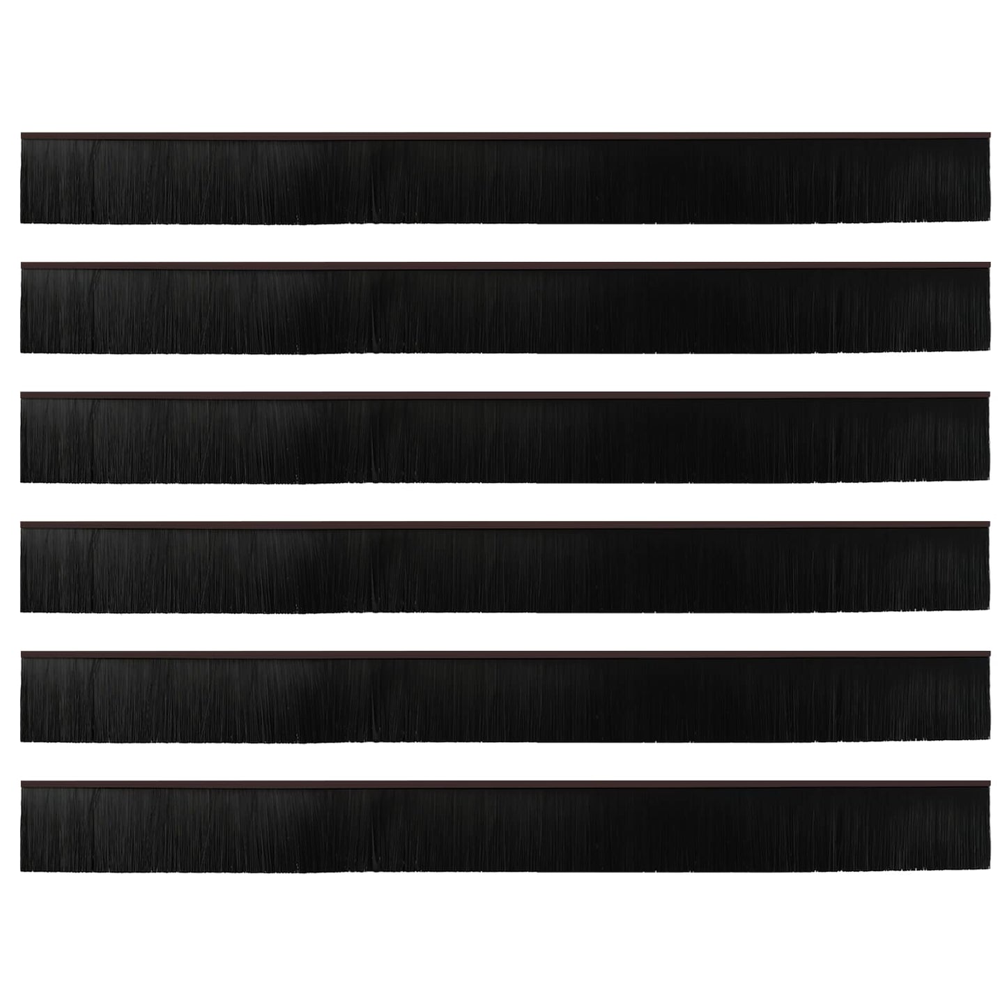 Self-adhesive Door Brush Seals 6 pcs Brown 100 cm
