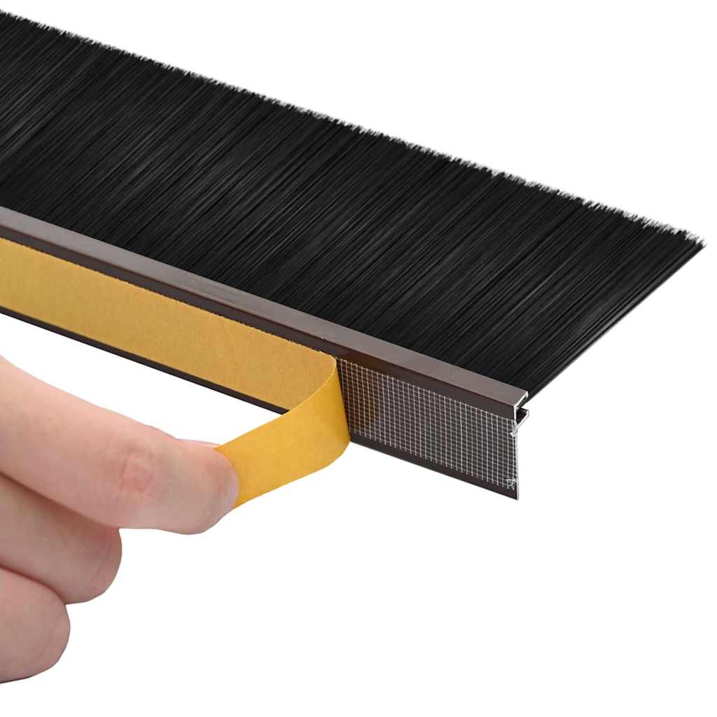 Self-adhesive Door Brush Seals 6 pcs Brown 100 cm