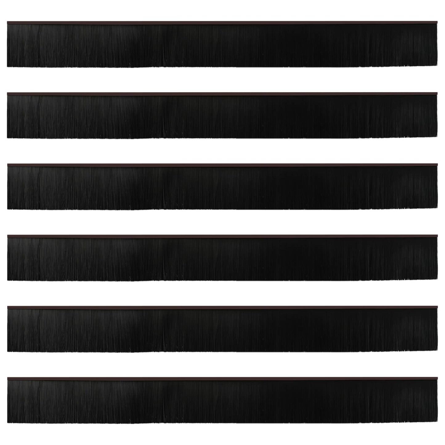 Self-adhesive Door Brush Seals 6 pcs Brown 100 cm