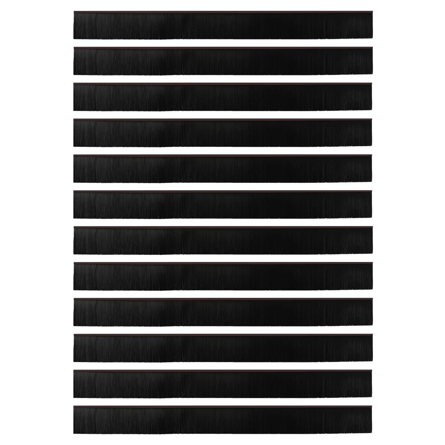 Self-adhesive Door Brush Seals 12 pcs Brown 100 cm
