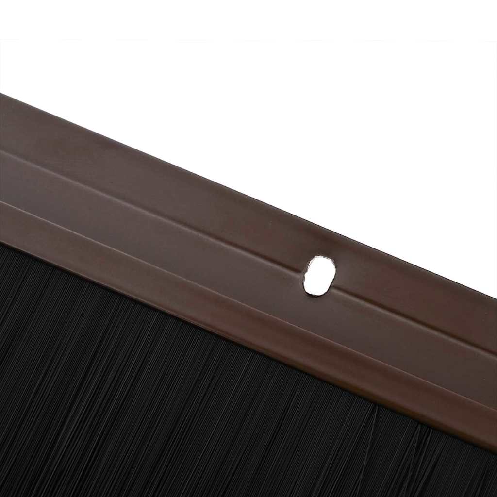 Screw-on Door Brush Seals 6 pcs Brown 100 cm Aluminium Alloy