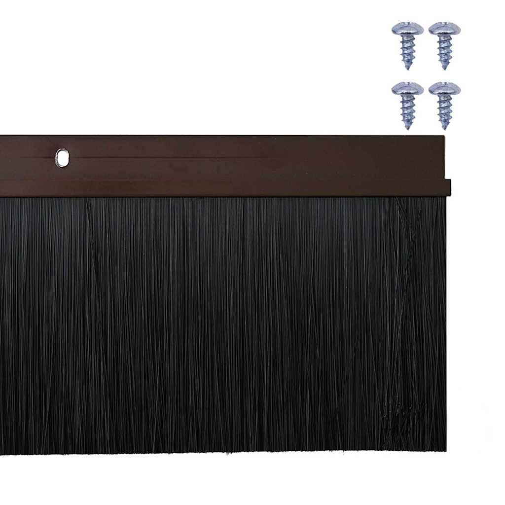 Screw-on Door Brush Seals 6 pcs Brown 100 cm Aluminium Alloy