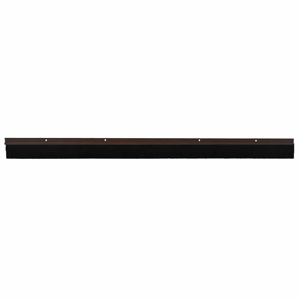 Screw-on Door Brush Seals 12 pcs Brown 100 cm Aluminium Alloy