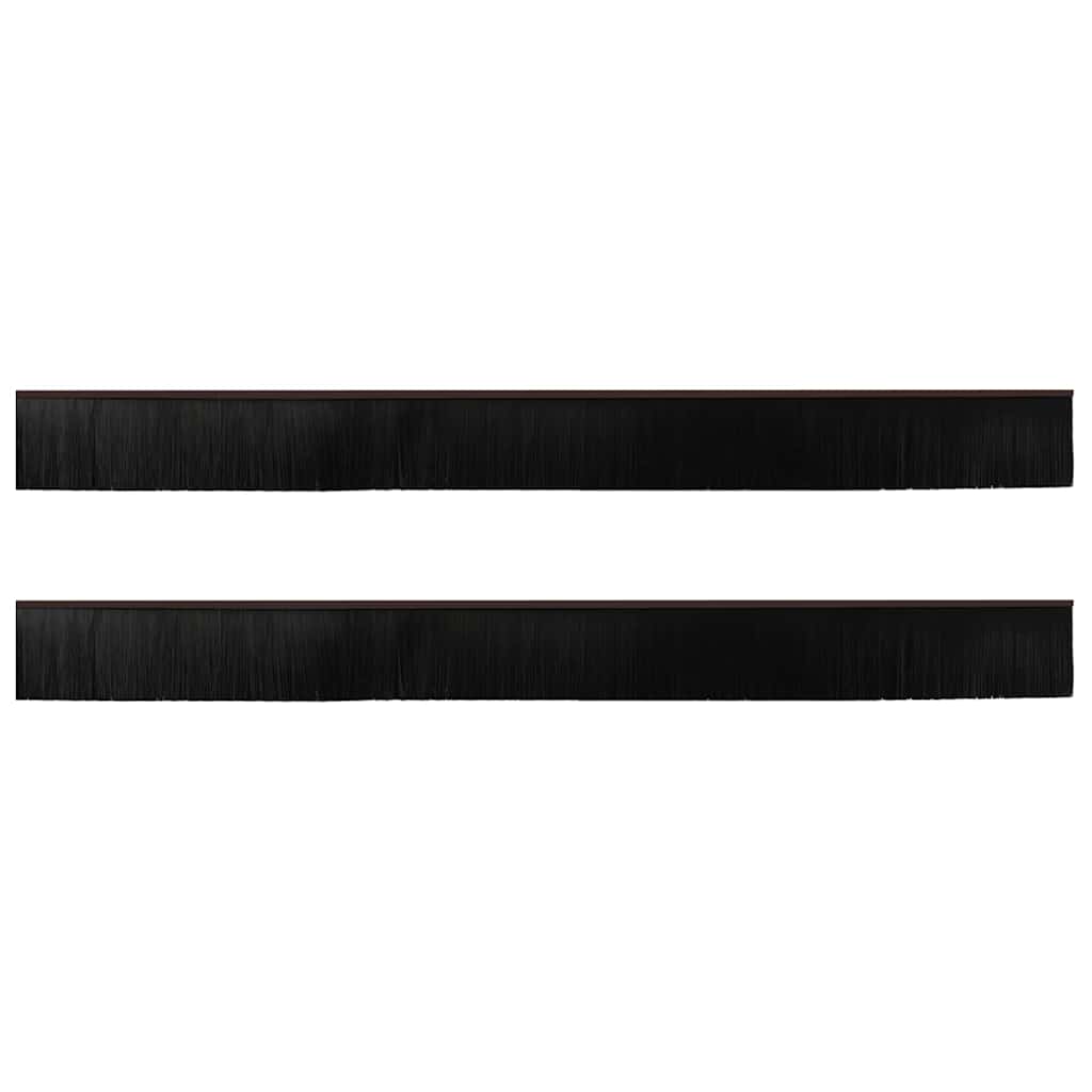 Screw-on Door Brush Seals 2 pcs Brown 100 cm Aluminium Alloy