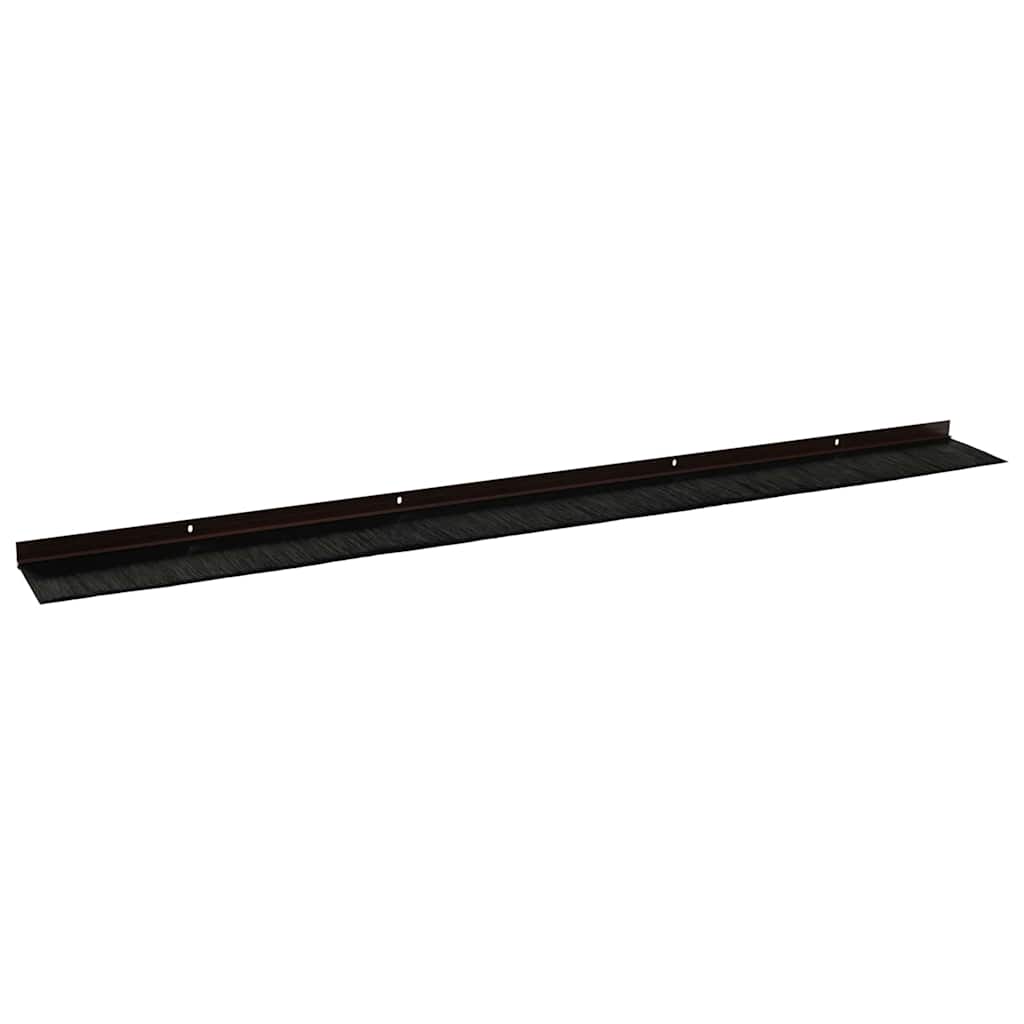 Screw-on Door Brush Seals 2 pcs Brown 100 cm Aluminium Alloy