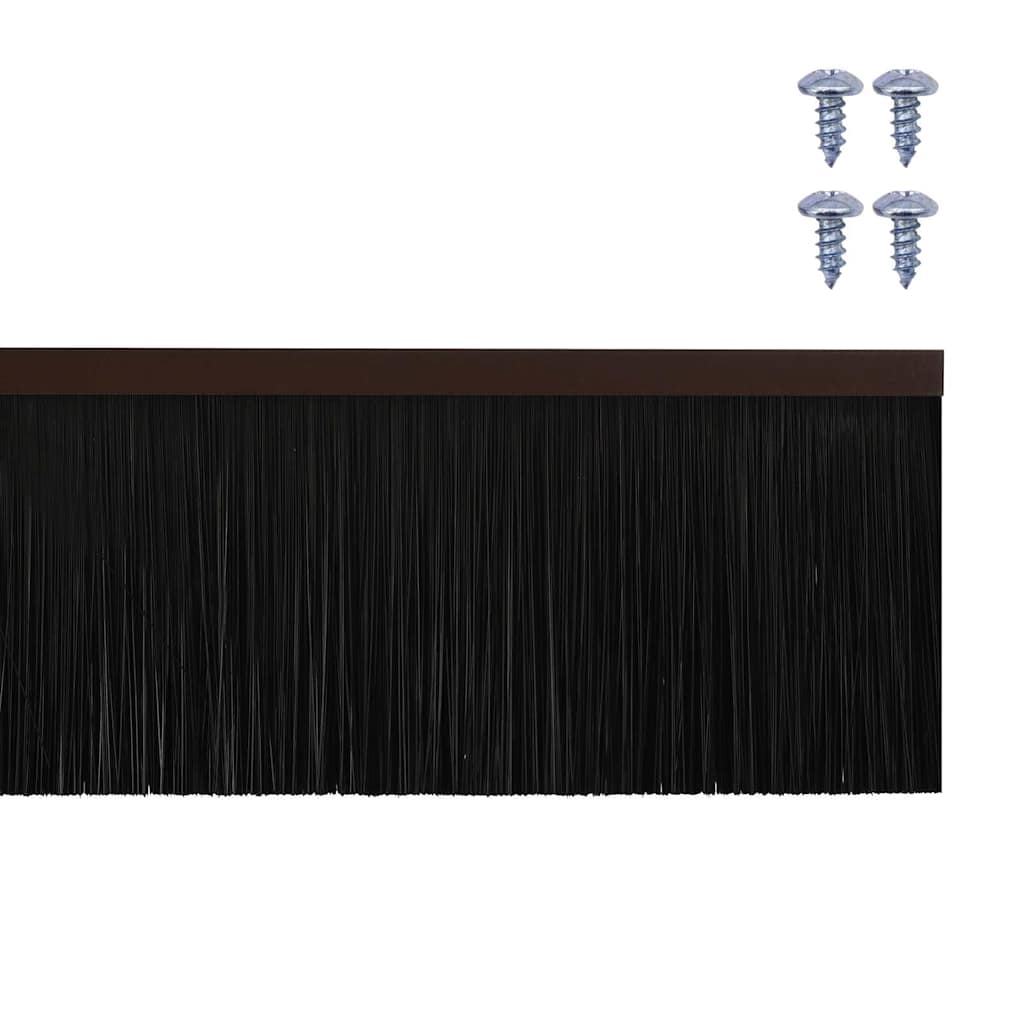 Screw-on Door Brush Seals 6 pcs Brown 100 cm Aluminium Alloy