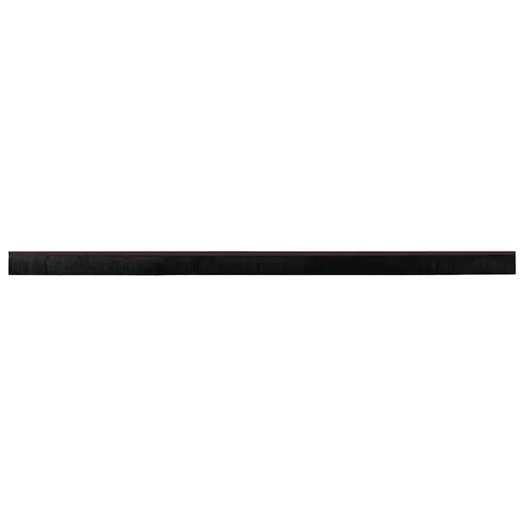 Screw-on Door Brush Seals 12 pcs Brown 100 cm Aluminium Alloy