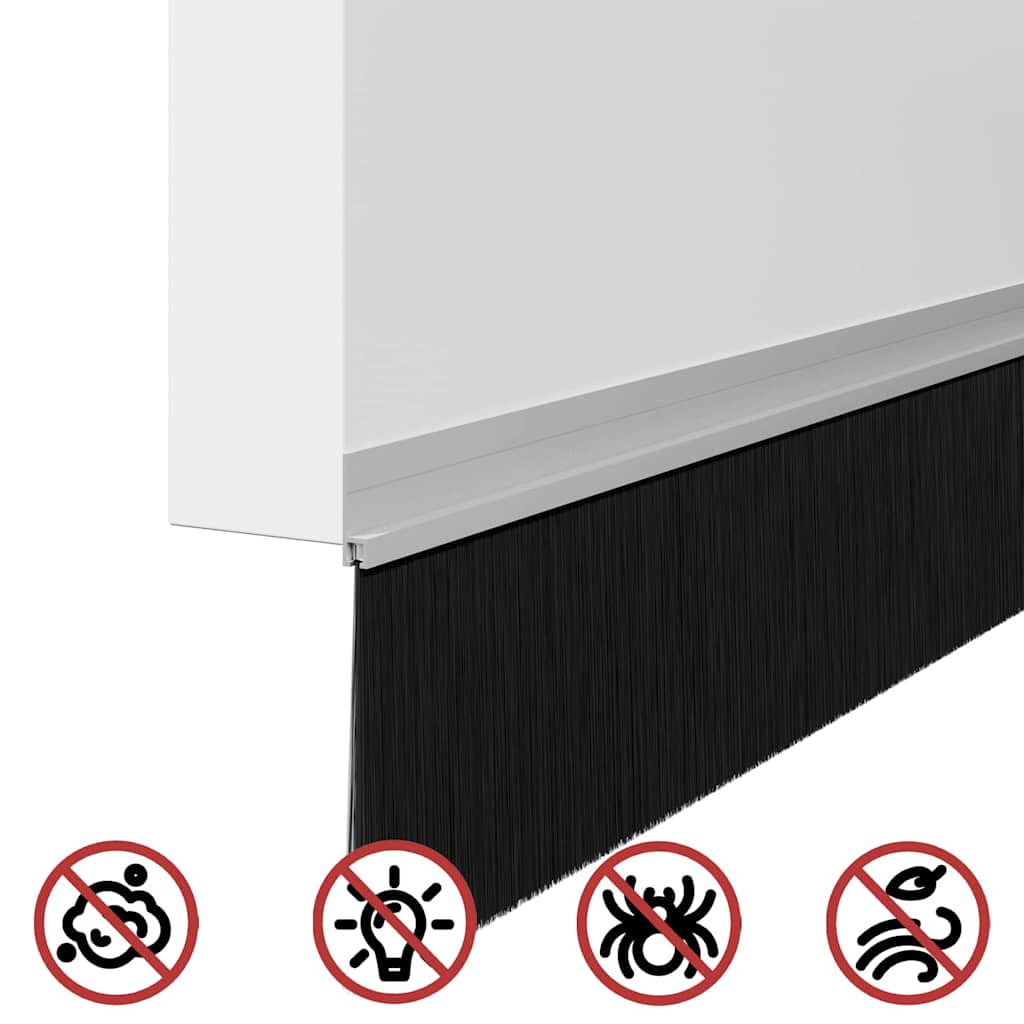 Self-adhesive Door Brush Seals 2 pcs Silver 100 cm