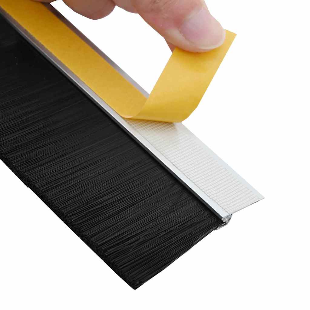 Self-adhesive Door Brush Seals 12 pcs Silver 100 cm