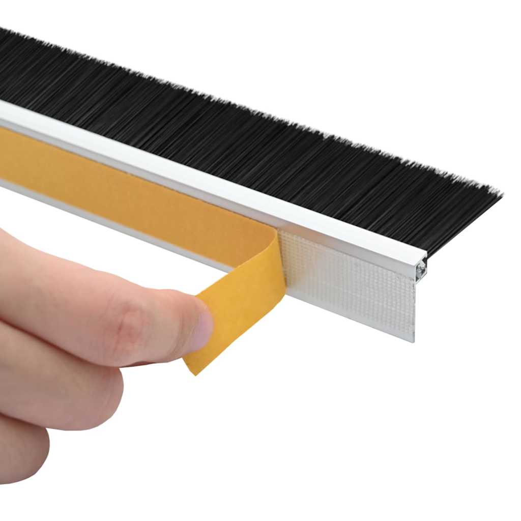 Self-adhesive Door Brush Seals 6 pcs Silver 100 cm