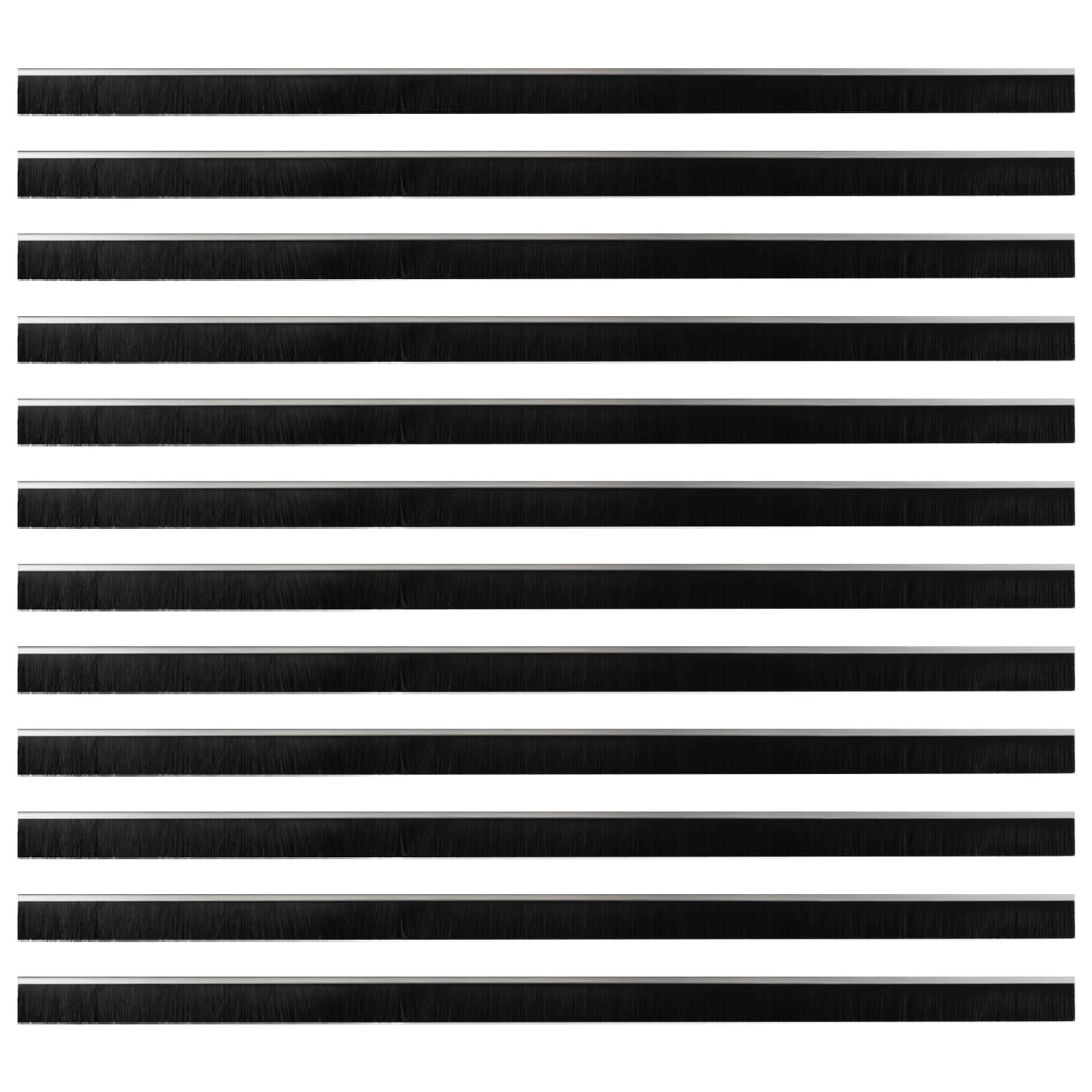Self-adhesive Door Brush Seals 12 pcs Silver 100 cm