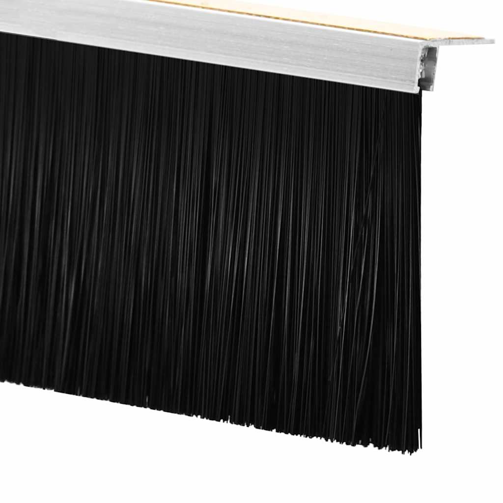 Self-adhesive Door Brush Seals 12 pcs Silver 100 cm