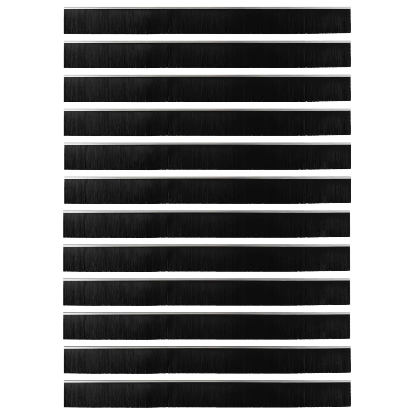 Self-adhesive Door Brush Seals 12 pcs Silver 100 cm