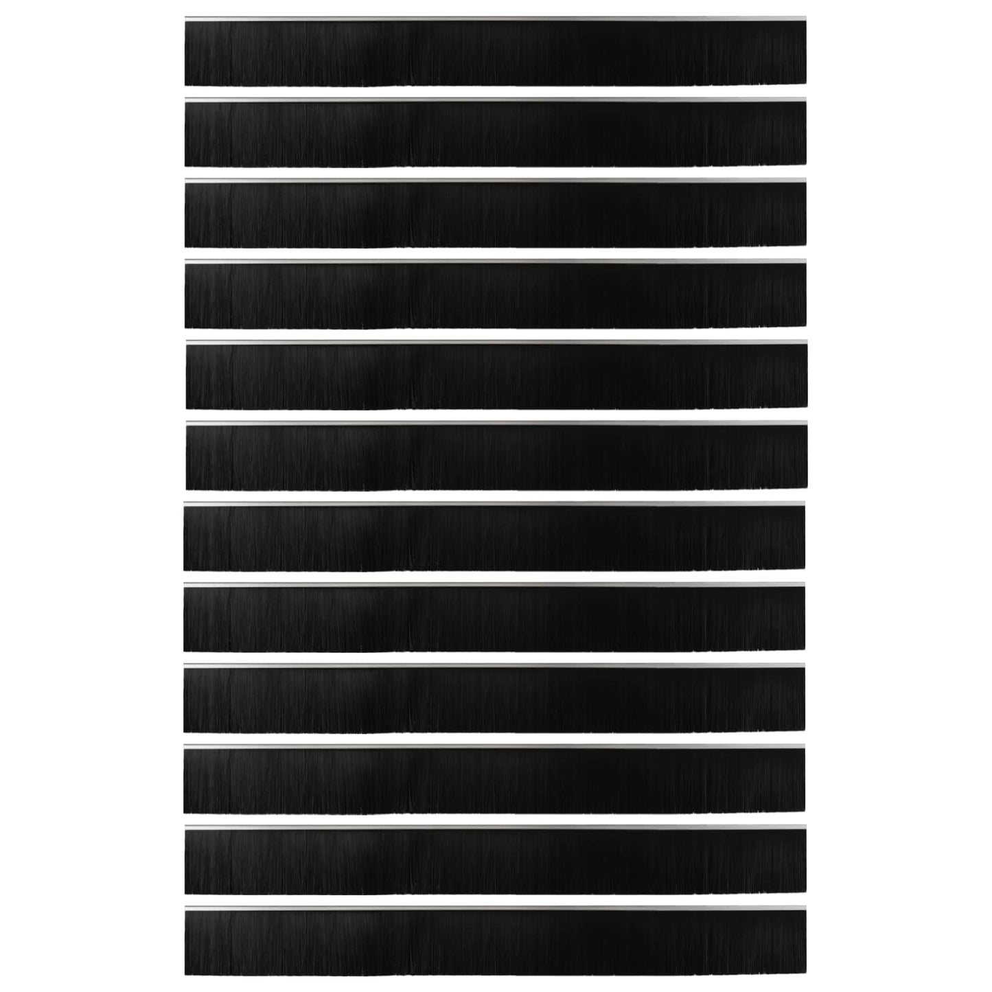Self-adhesive Door Brush Seals 12 pcs Silver 100 cm