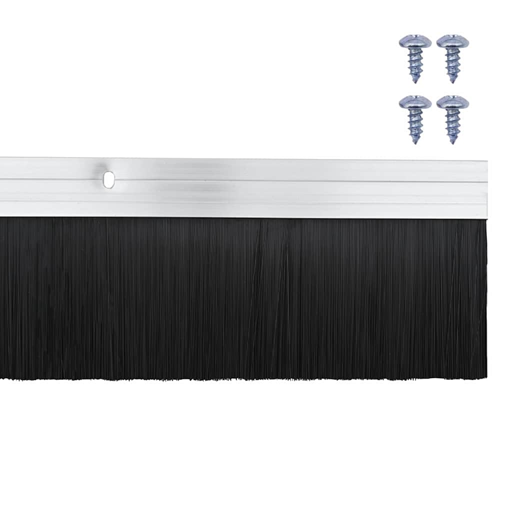 Screw-on Door Brush Seals 6 pcs Silver 100 cm Aluminium Alloy