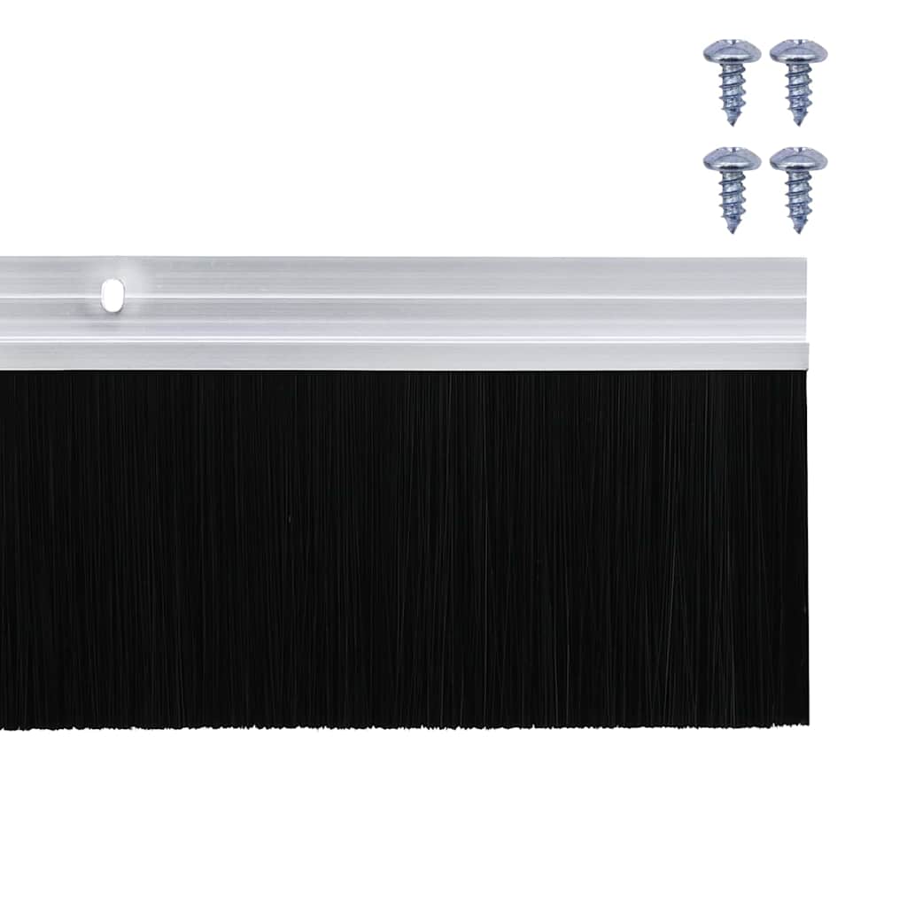 Screw-on Door Brush Seals 6 pcs Silver 100 cm Aluminium Alloy