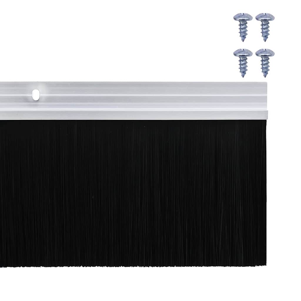 Screw-on Door Brush Seals 6 pcs Silver 100 cm Aluminium Alloy