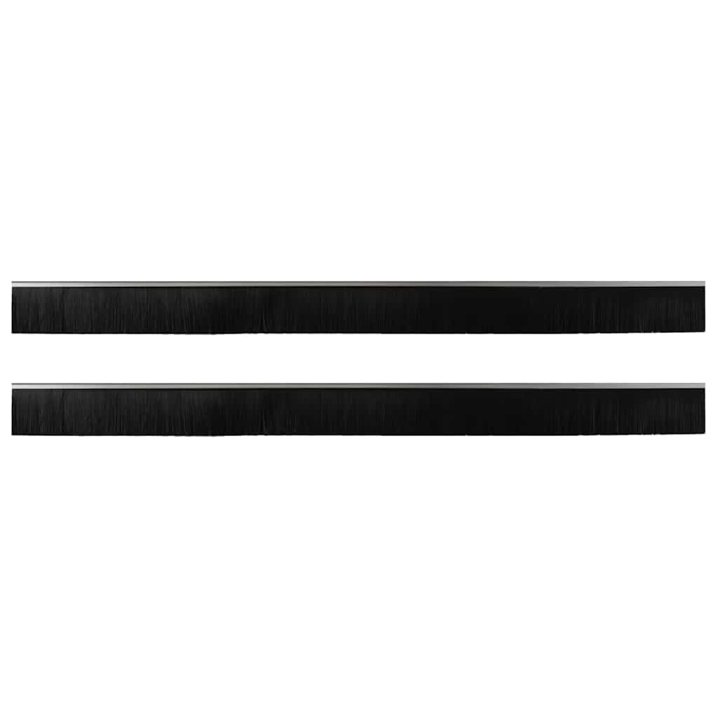 Screw-on Door Brush Seals 2 pcs Silver 100 cm Aluminium Alloy