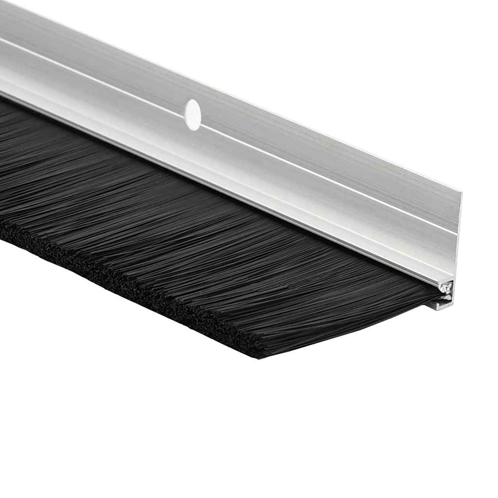 Screw-on Door Brush Seals 6 pcs Silver 100 cm Aluminium Alloy