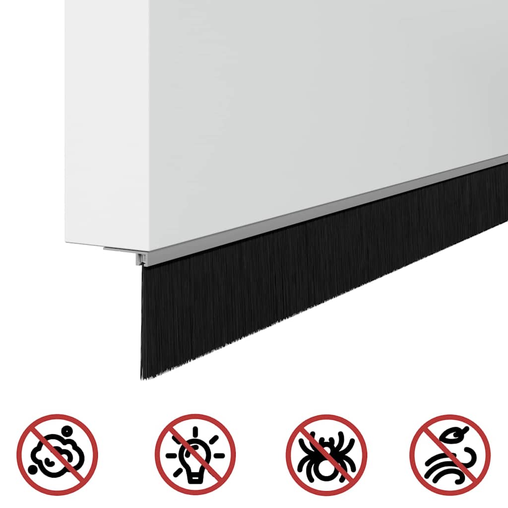 Screw-on Door Brush Seals 12 pcs Silver 100 cm Aluminium Alloy