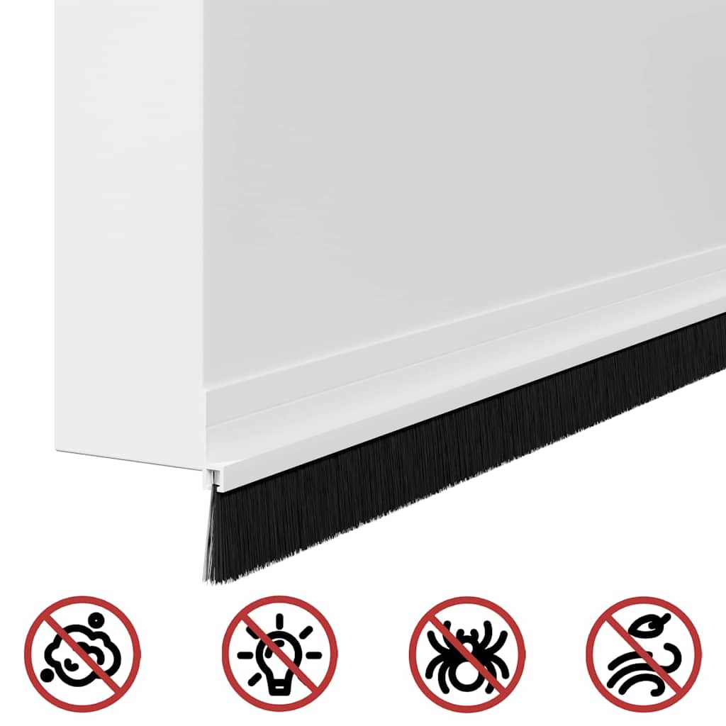 Self-adhesive Door Brush Seals 6 pcs White 100 cm