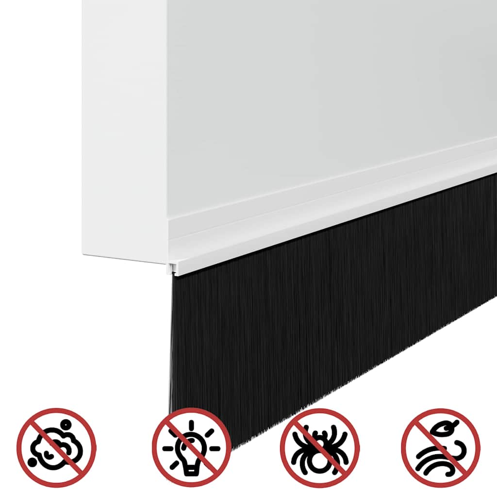 Self-adhesive Door Brush Seals 12 pcs White 100 cm