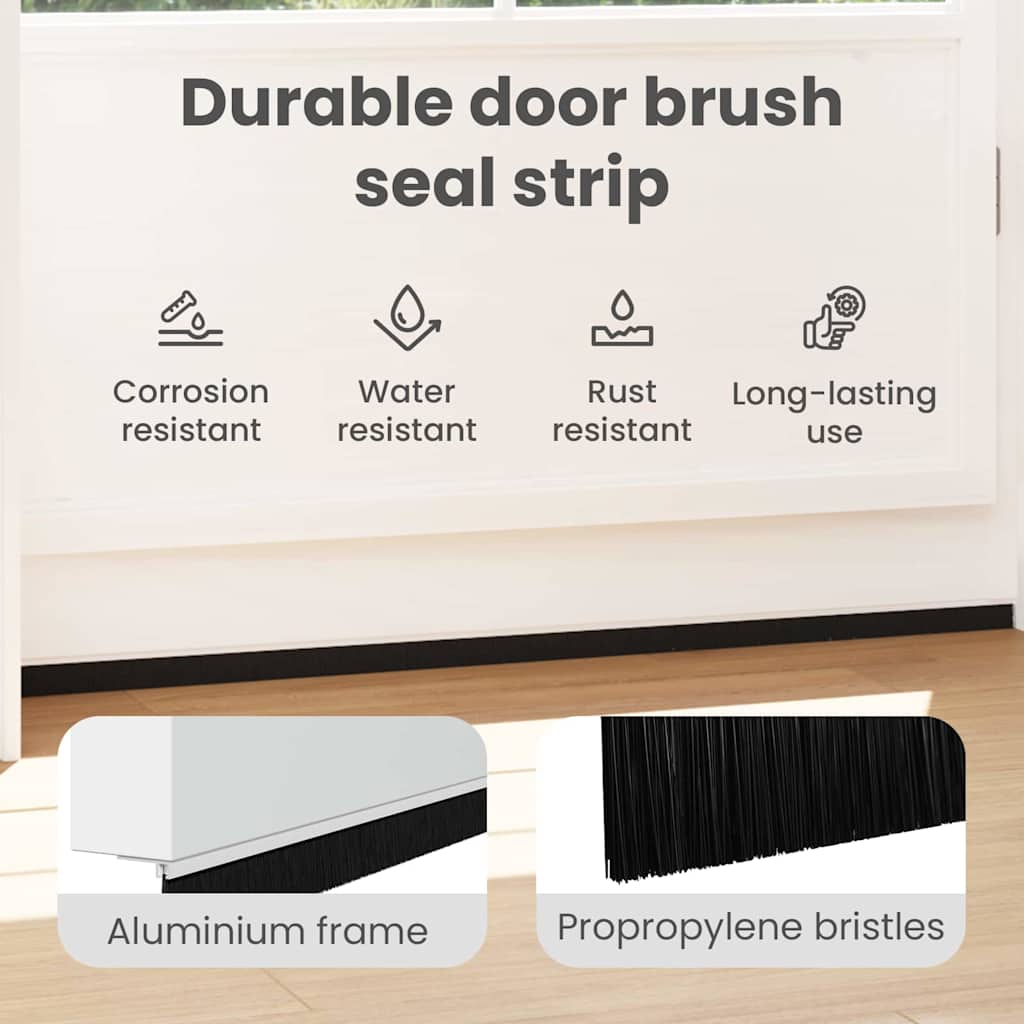 Self-adhesive Door Brush Seals 6 pcs White 100 cm