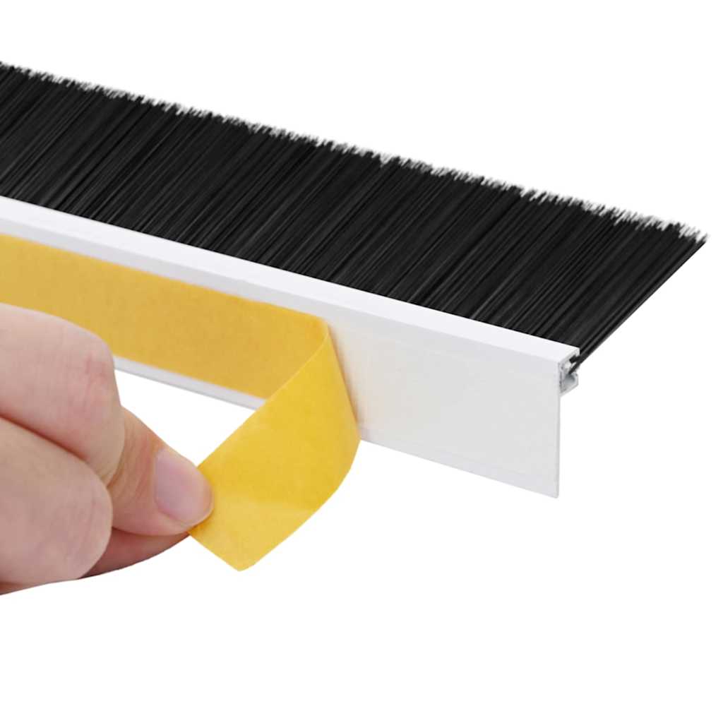 Self-adhesive Door Brush Seals 12 pcs White 100 cm