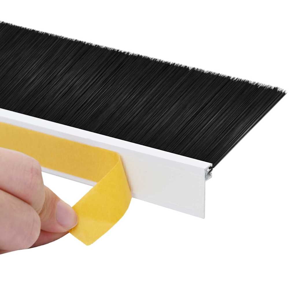 Self-adhesive Door Brush Seals 12 pcs White 100 cm