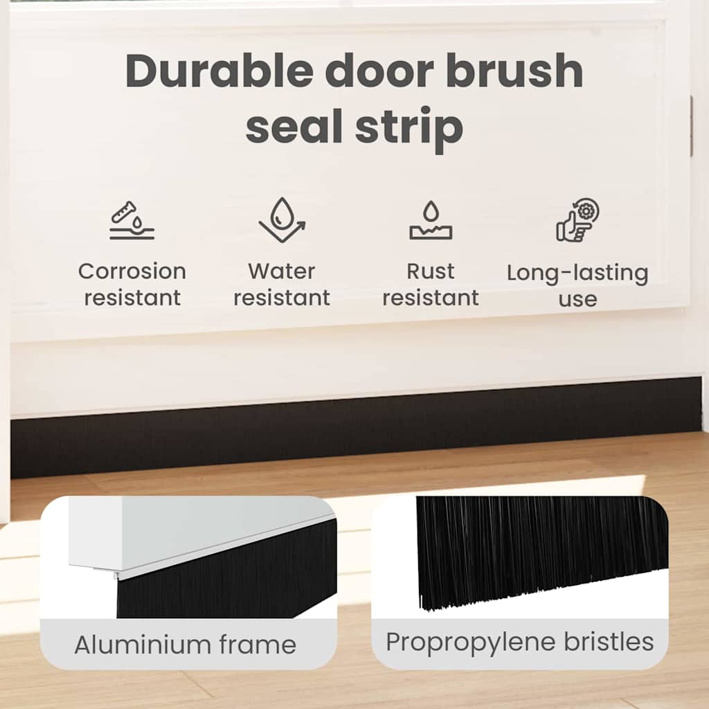Self-adhesive Door Brush Seals 12 pcs White 100 cm