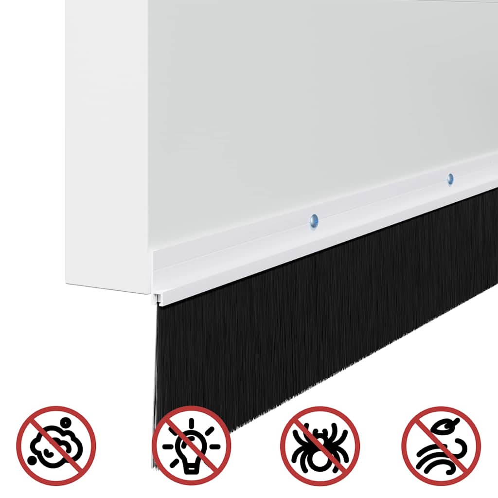 Screw-on Door Brush Seals 2 pcs White 100 cm Aluminium Alloy