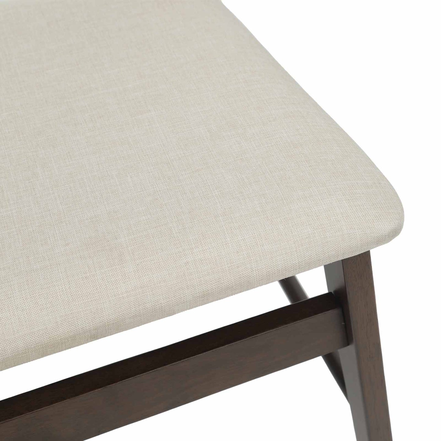 Dining Chair 2 pcs Dark Brown and Light Solid Rubber Wood