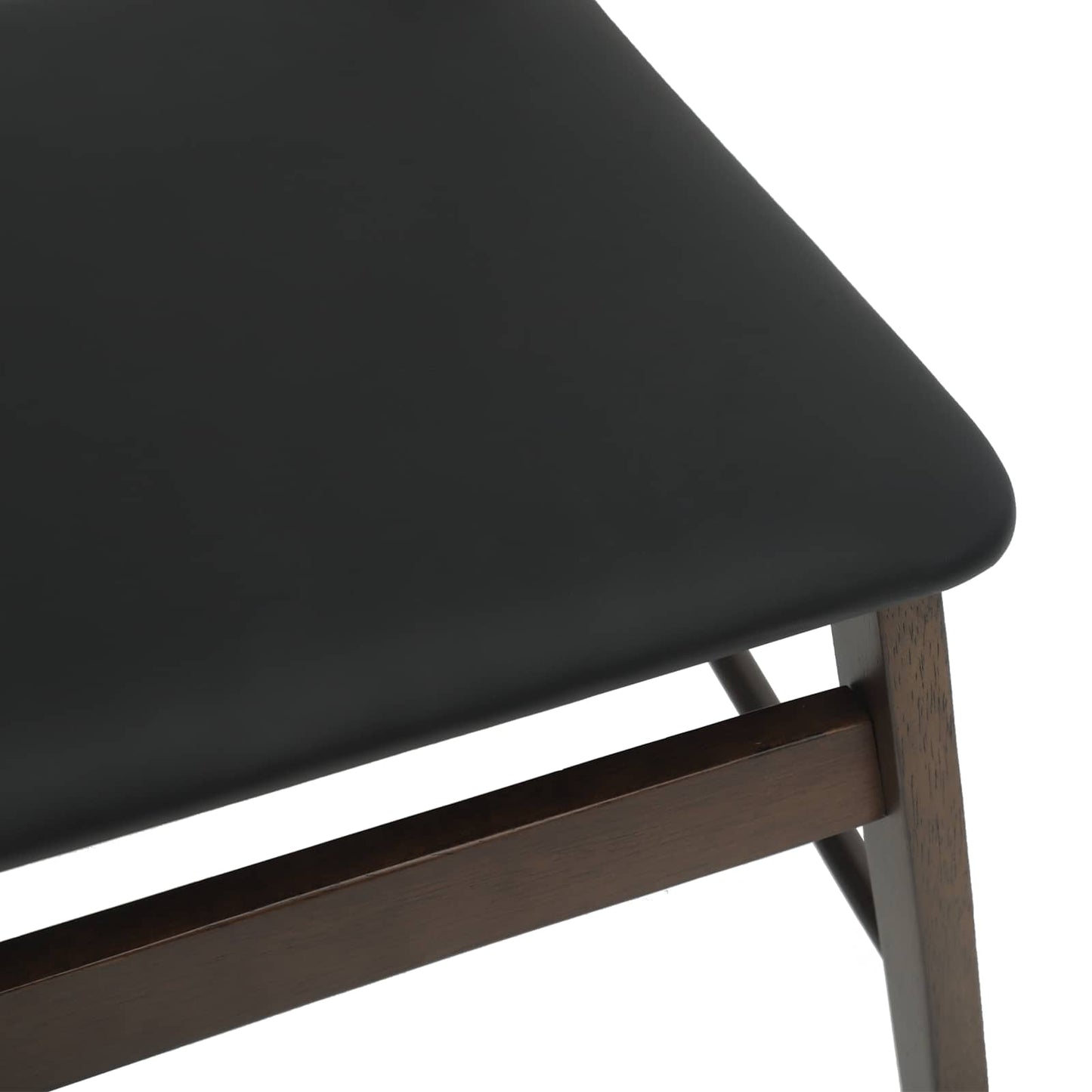 Dining Chair 2 pcs Dark Brown and Black Solid Rubber Wood