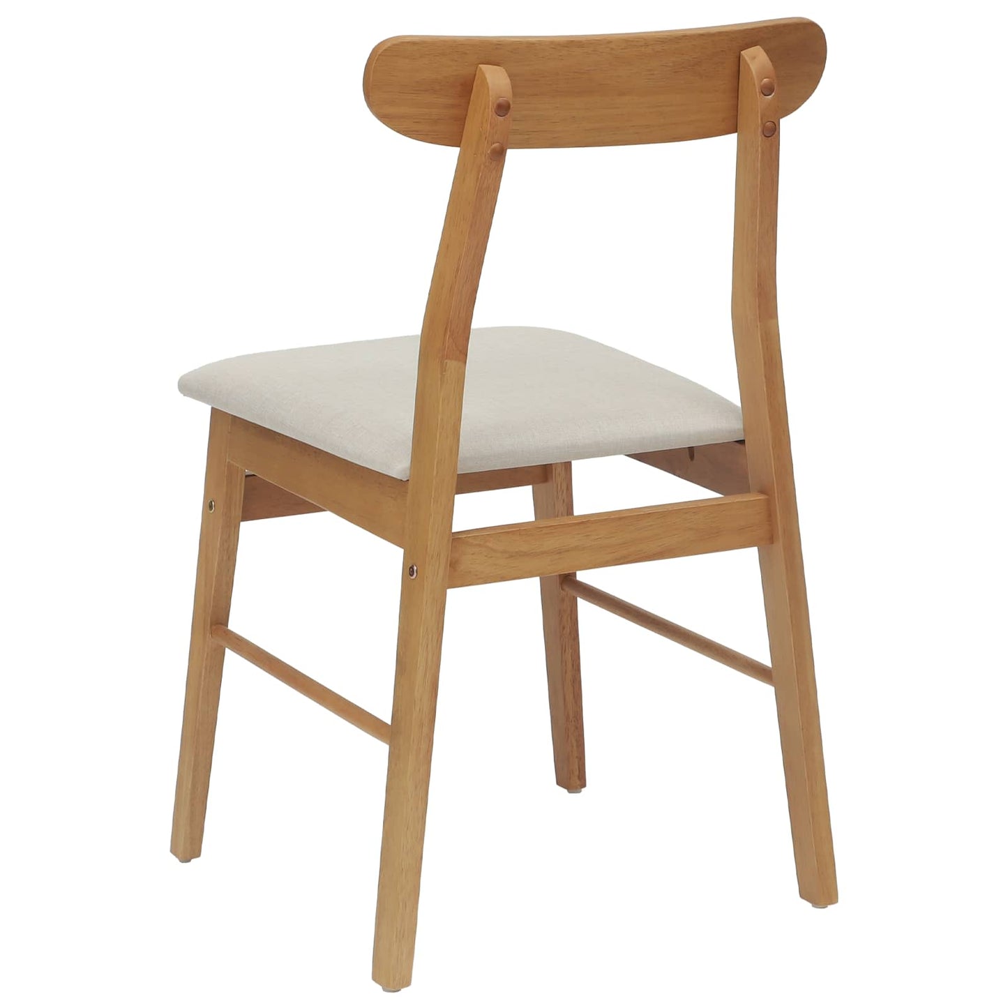 Dining Chair 2 pcs Natural and Light Solid Rubber Wood