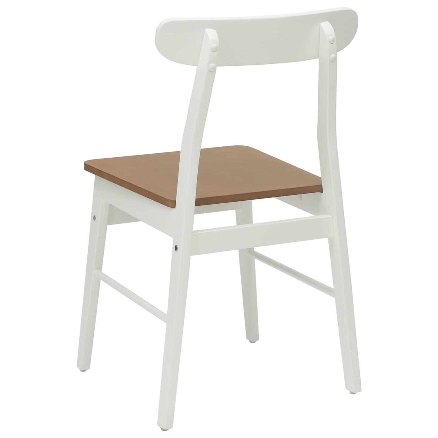 Dining Chair 2 pcs White and Natural 43 x 44.5 x 77 cm