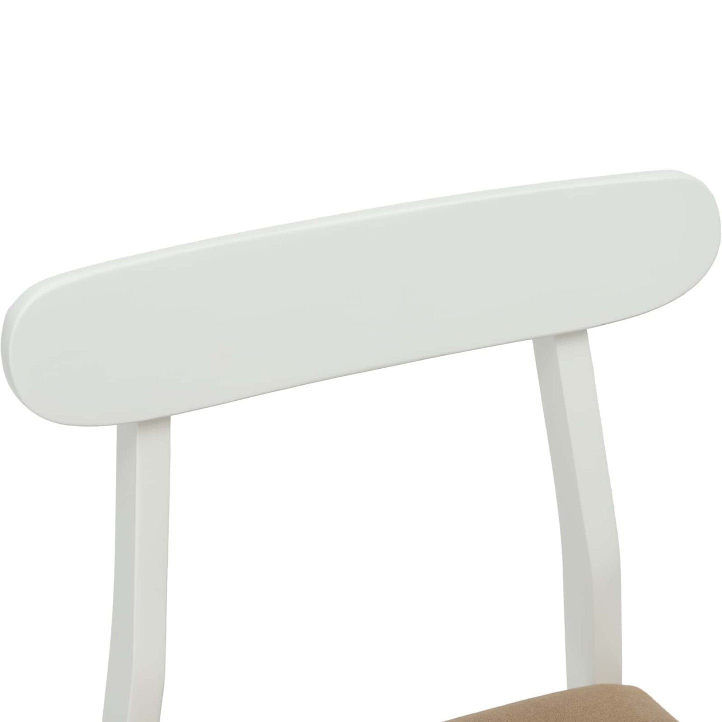 Dining Chair 2 pcs White and Brown Solid Rubber Wood