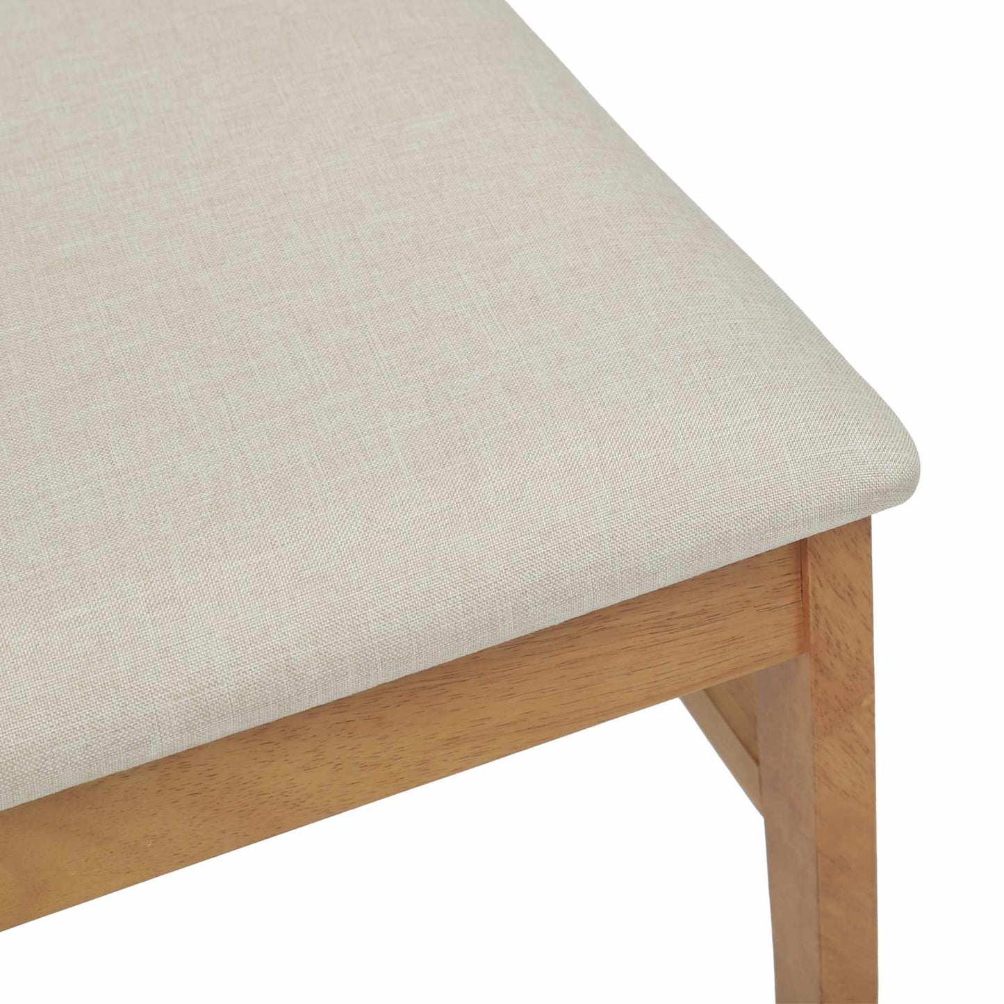 Dining Chair 2 pcs Natural and Light Solid Rubber Wood