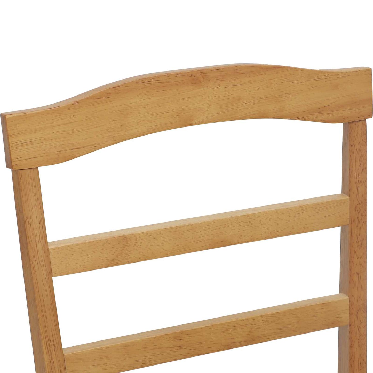 Dining Chair 2 pcs Natural Solid Rubber Wood