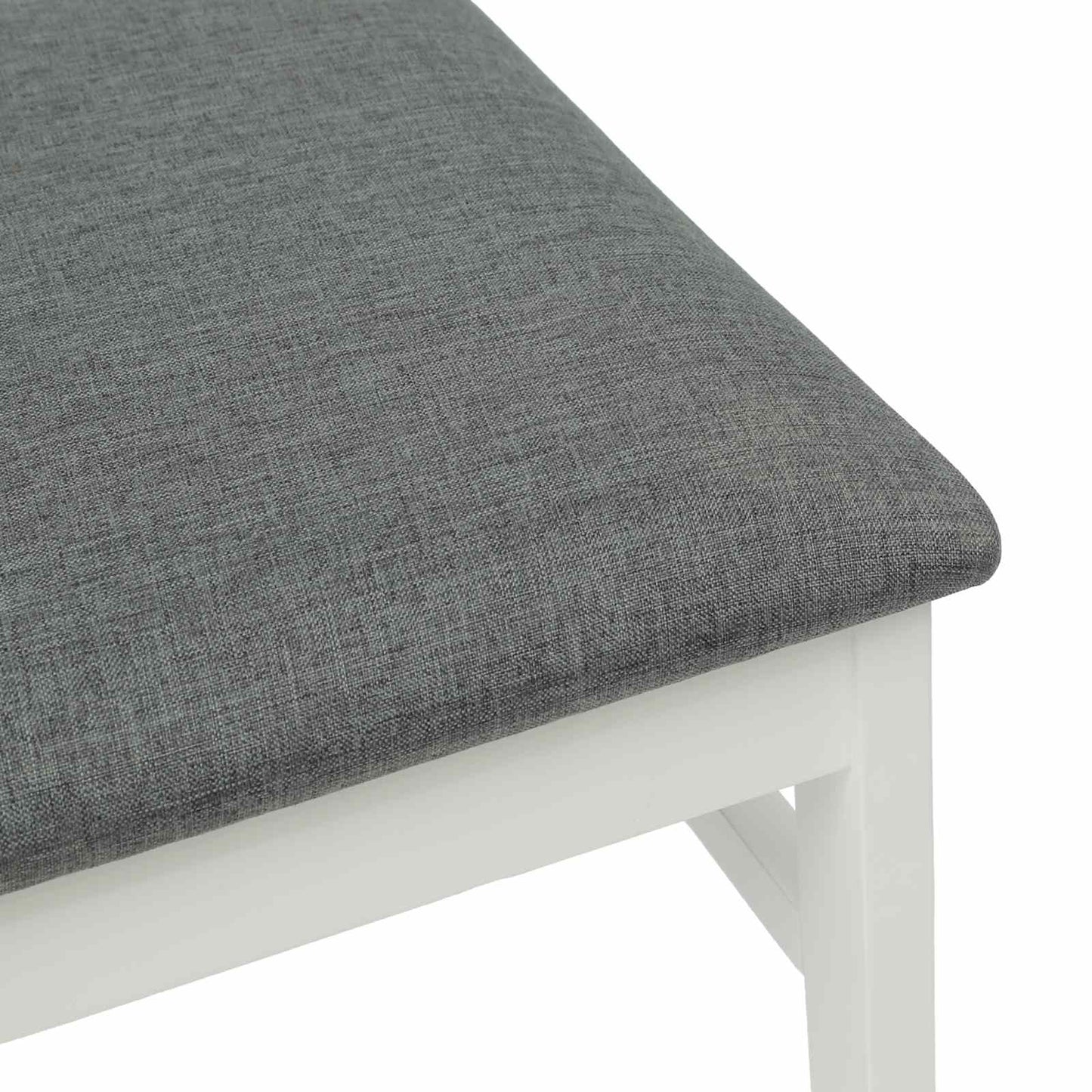 Dining Chair 2 pcs White and Grey Solid Rubber Wood